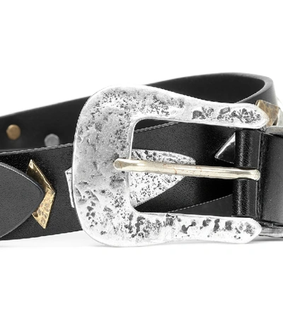 Shop Isabel Marant Dern Leather Belt In Black