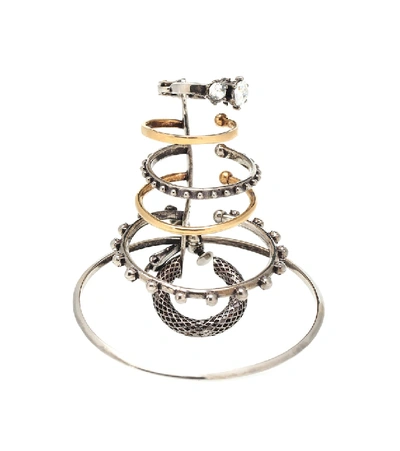 Shop Alexander Mcqueen Multi Hoop Ear Cuff In Silver