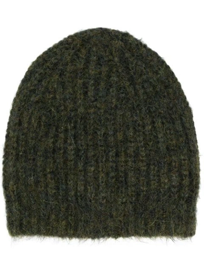 Shop Isabel Marant Drewitt Ribbed Beanie In Green