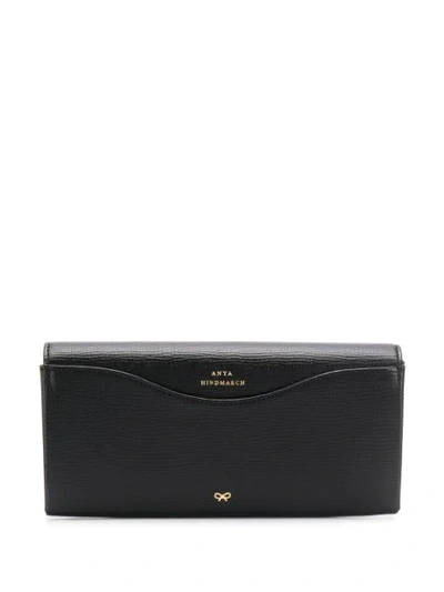 Shop Anya Hindmarch Postbox Continental Wallet In Black