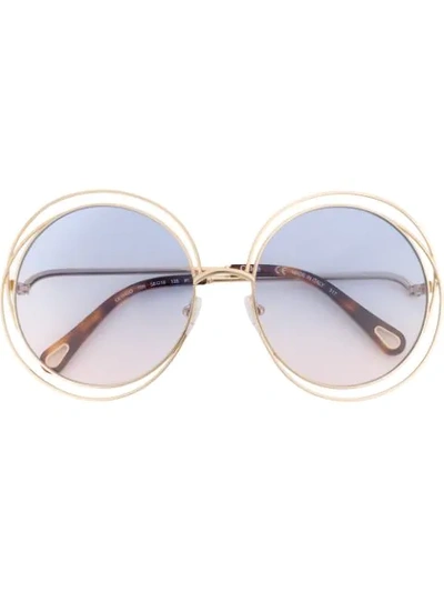 Shop Chloé Carlina Round-frame Sunglasses