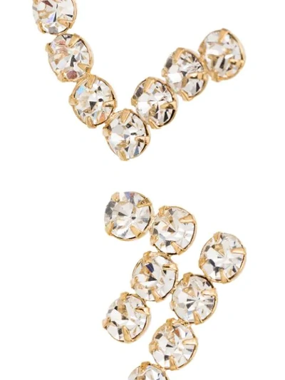 Shop Beaufille Gold-plated Crystal Embellished Earrings In Yellow Gold