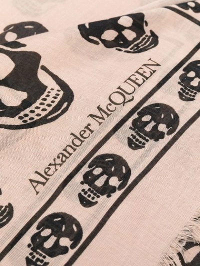 Shop Alexander Mcqueen Skull Scarf In Neutrals