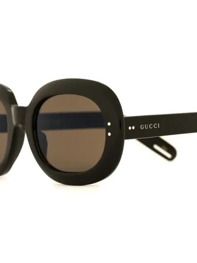 GUCCI EYEWEAR 有色镜片方框太阳眼镜 - 黑色