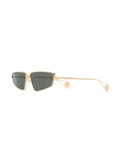 Shop Gucci Rectangular Frame Sunglasses In Gold