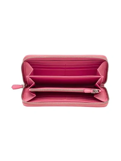 Shop Prada Leather Wallet In Pink