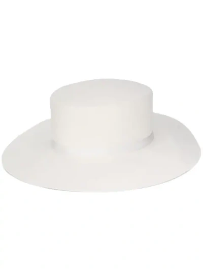 Shop Alberta Ferretti Wide Brim Hat In White