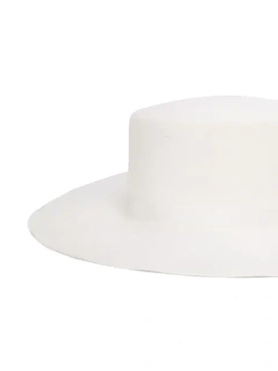 Shop Alberta Ferretti Wide Brim Hat In White
