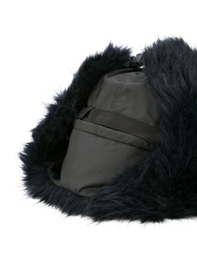 Shop Sacai Fur Lined Hood - Black