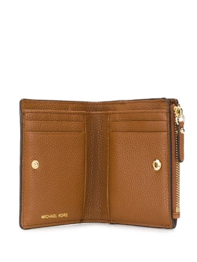Michael Michael Kors Compact Logo Wallet In Brown