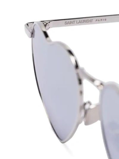Shop Saint Laurent Heart-shaped Sunglasses In Metallic