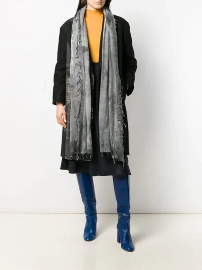 Shop Avant Toi Cashmere Print Scarf In Grey