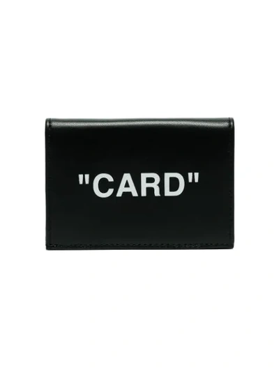 Shop Off-white Black And White "card" Small Leather Wallet