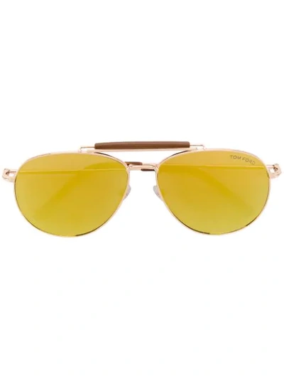 Shop Tom Ford Eyewear Sunset Aviator Sunglasses - Metallic