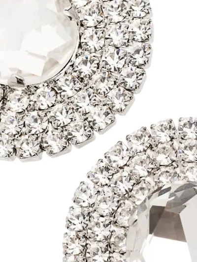 Shop Alessandra Rich Oval Embellished Earrings In Metallic