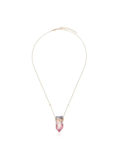 Shop Jacquie Aiche Halskette Mit Kristallanhänger In Rose Gold