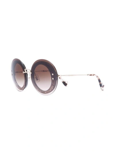 Shop Miu Miu Classic Round Sunglasses