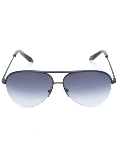 Shop Victoria Beckham Aviator Frame Sunglasses - Blue