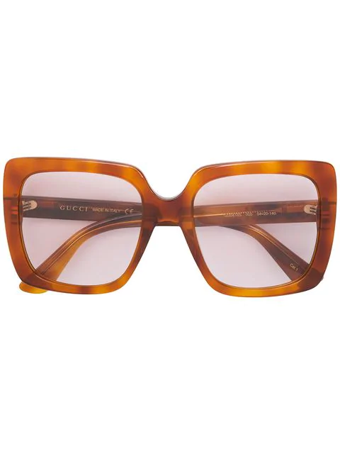 gucci brown square sunglasses