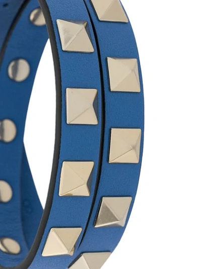 Shop Valentino Garavani Rockstud Wrap Bracelet In Blue
