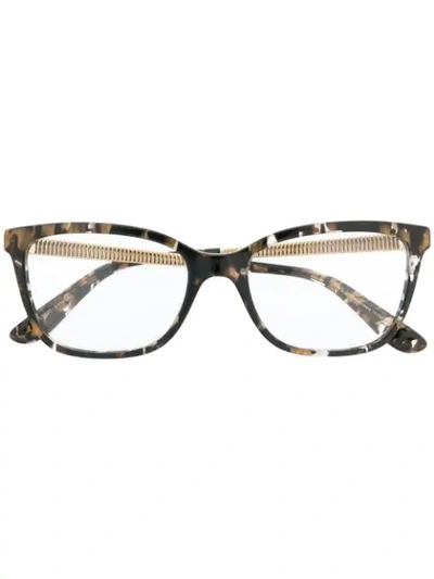Shop Dolce & Gabbana Marbled Tortoiseshell Glasses In Gold