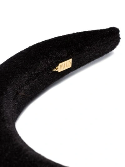 Shop Wald Berlin Pearl-embellished Headband In Black
