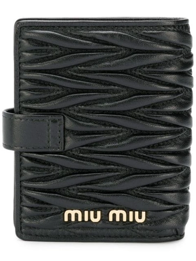Shop Miu Miu Matelassé Small Wallet - Black