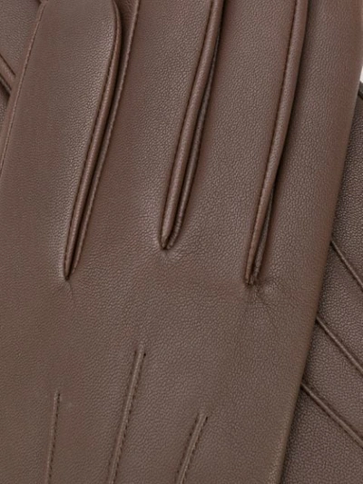 Shop N•peal Short Leather Gloves In Brown