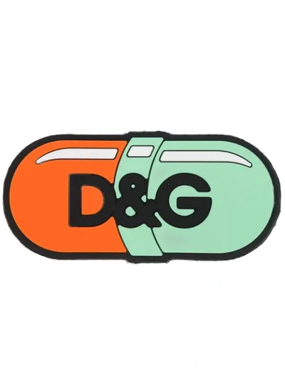 Shop Dolce & Gabbana Logo Pill Sorrento Dgpatch In Green