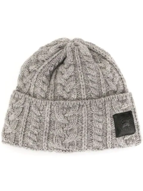 canada goose cable knit beanie