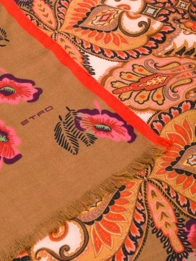 Shop Etro Paisley Print Scarf In Red