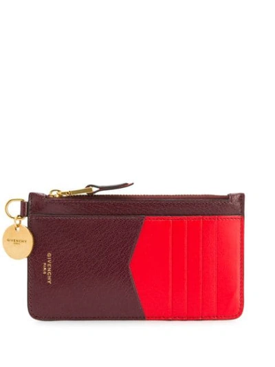 Shop Givenchy Panelled Coin Purse In Red