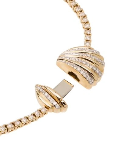 Shop Yvonne Léon Yellow 18k Gold Diamond Shell Bracelet