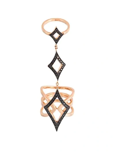 Shop Anapsara 'oneness' Black Diamond Ring In Pink