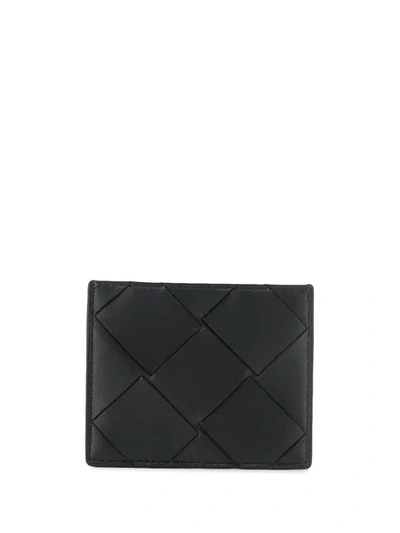 Shop Bottega Veneta Maxi Weave Card Case In Black