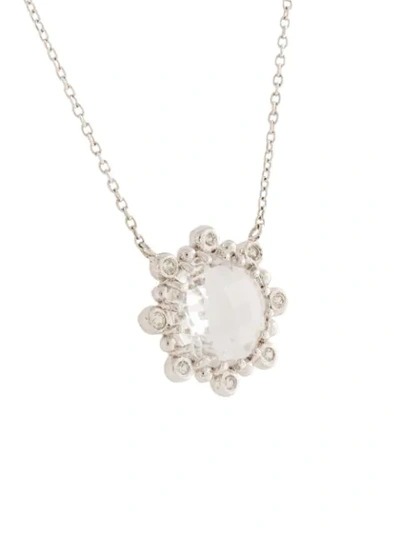 Shop Anzie Dew Drop Étoile Mini Necklace In Silver/cleartopaz