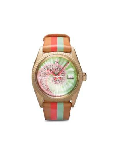 Shop La Californienne Multicoloured Swirl Diamond Rolex Watch In Green