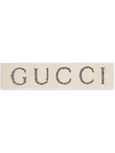 Shop Gucci Black Printed Stretch Headband - Neutrals