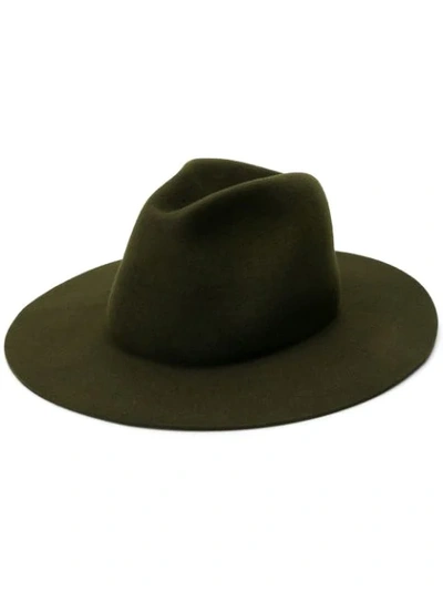 Shop Apc Felt Fedora Hat In Green