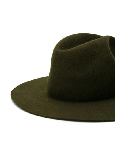 Shop Apc Felt Fedora Hat In Green