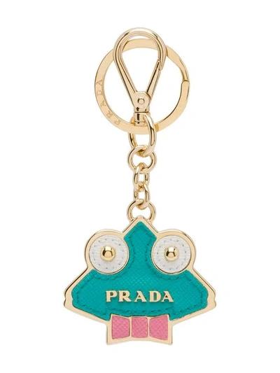 Shop Prada Frog Keyrings - Gold