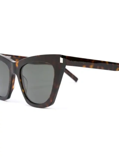 Shop Saint Laurent New Wave 214 Kate Sunglasses In Black