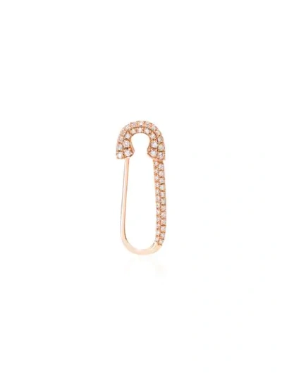 Shop Anita Ko 18kt Rose Gold Safety Pin Diamond Earring