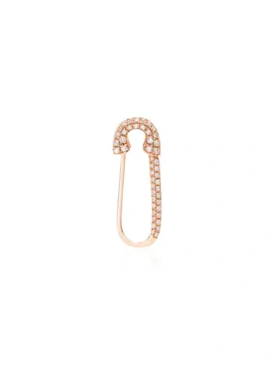Anita Ko 18k Rose Gold Diamond Pave Single Safety Pin Earring, Left In Rose Gold