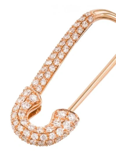 Anita Ko 18k Rose Gold Diamond Pave Single Safety Pin Earring, Left In Rose Gold