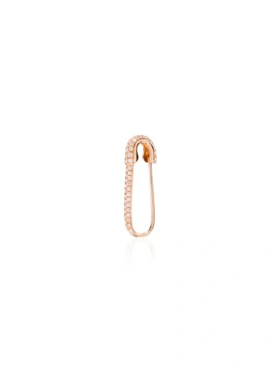 Anita Ko 18k Rose Gold Diamond Pave Single Safety Pin Earring, Left In Rose Gold