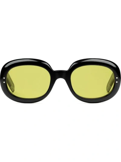 Shop Gucci Oversized Sunglasses In Yellow