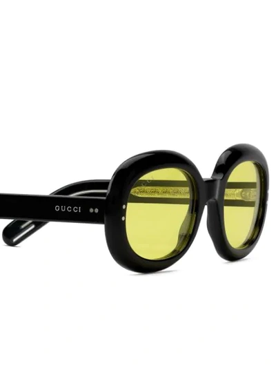 Shop Gucci Oversized Sunglasses In Yellow