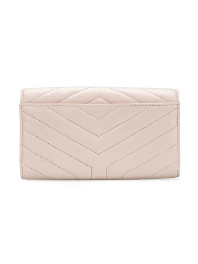 Shop Saint Laurent Ysl Envelope Wallet - Pink