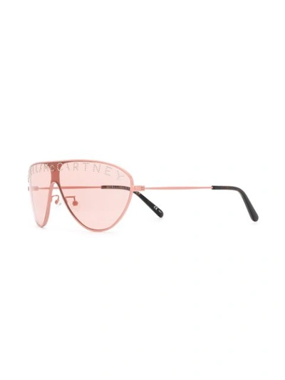 STELLA MCCARTNEY EYEWEAR GLITTER LOGO SUNGLASSES - 粉色